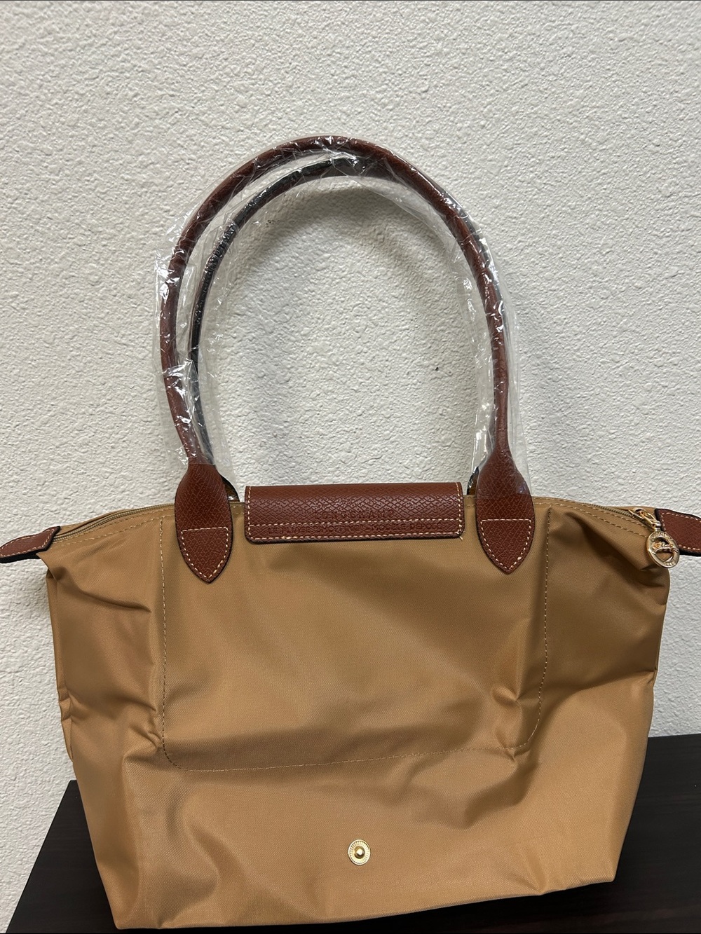 Longchamp Medium Yellow Tote with Brown Leather Trim - Picture 2 of 6